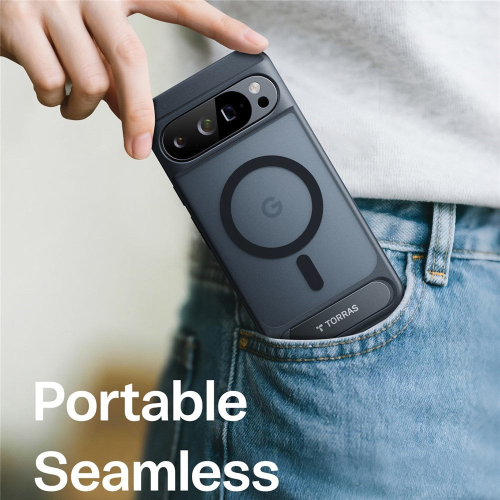 Google Pixel 10 Pro XL TORRAS Ostand L1 Hybrid Skal m. Kickstand – MagSafe Kompatibel – Svart