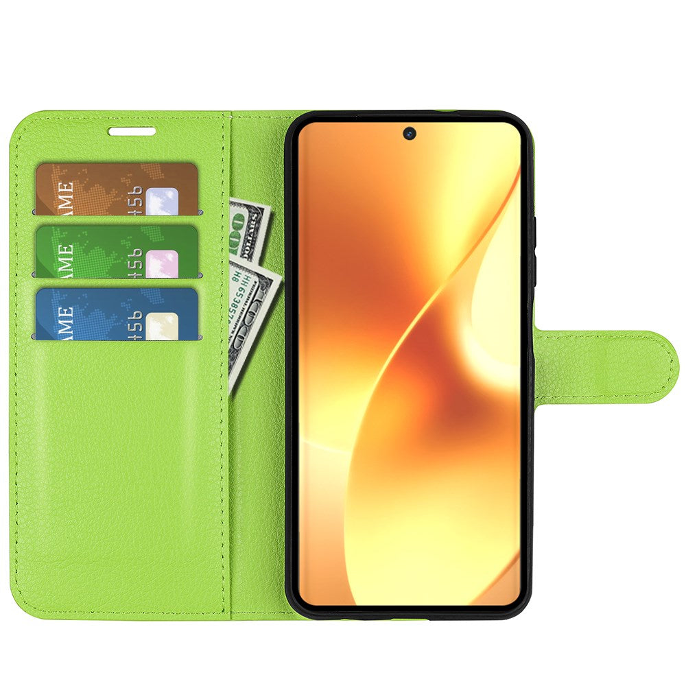 Realme 15 EIDERWOOD Konstläder Fodral med Korthållare & Ställfunktion - Grön