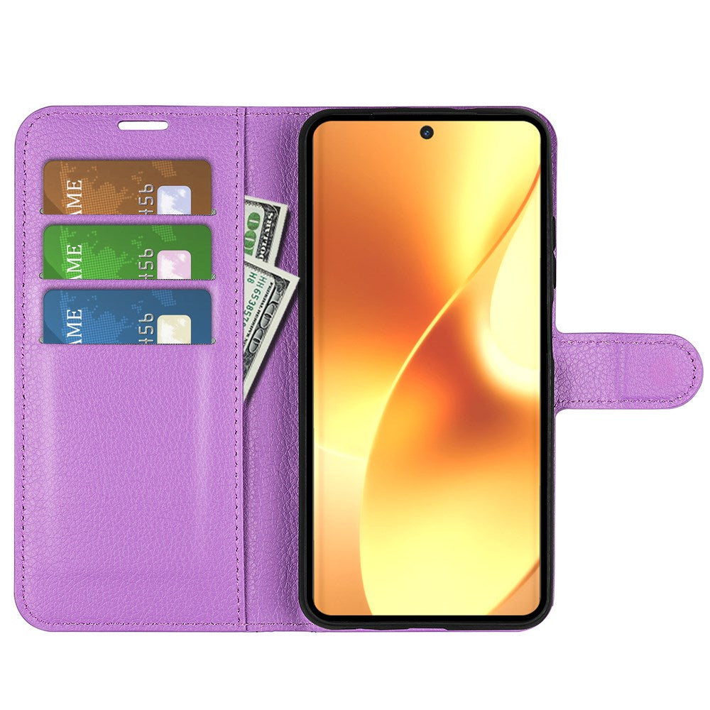 Realme 15 EIDERWOOD Konstläder Fodral med Korthållare & Ställfunktion - Lila