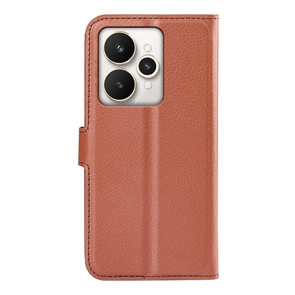 Realme 15 EIDERWOOD Konstläder Fodral med Korthållare & Ställfunktion - Brun