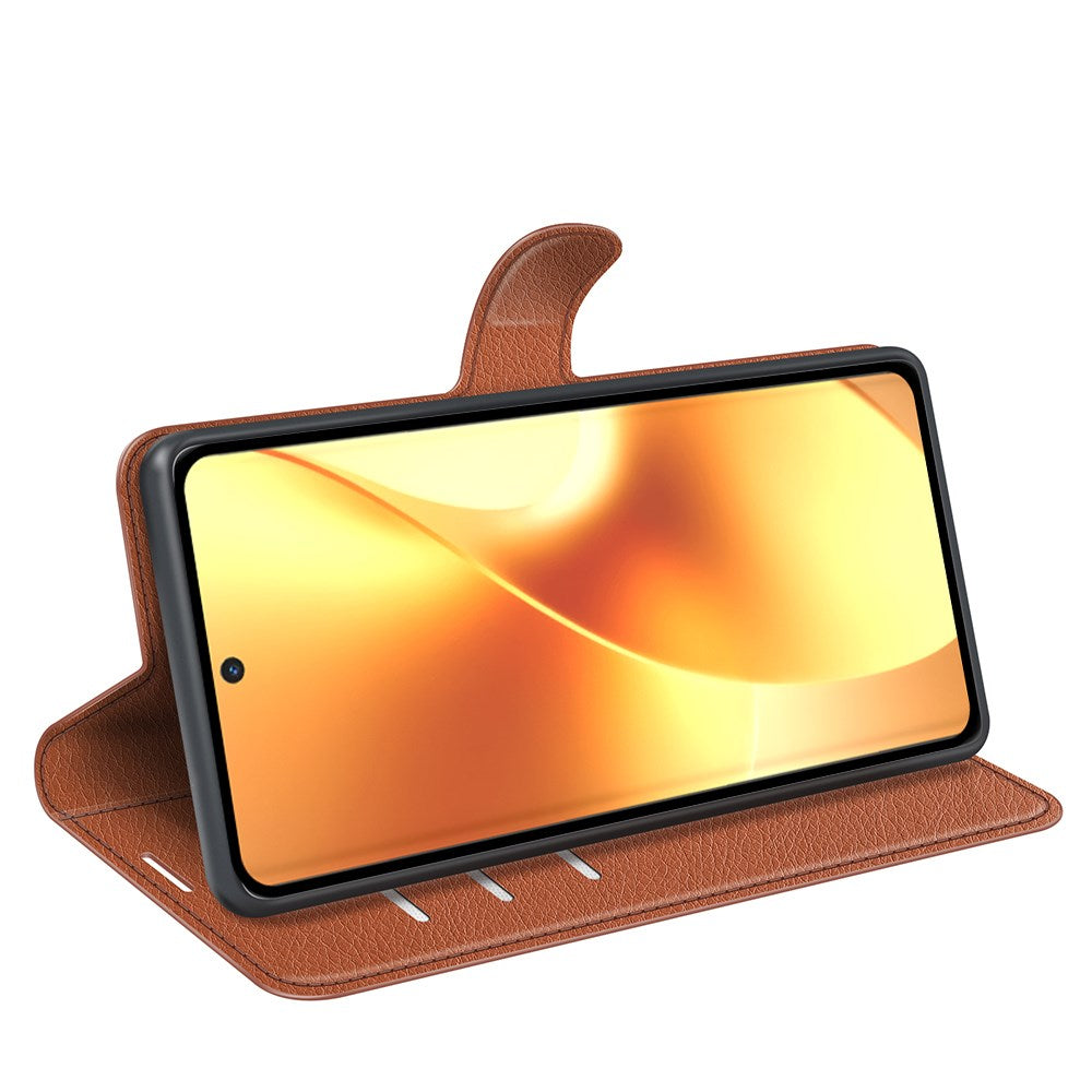 Realme 15 EIDERWOOD Konstläder Fodral med Korthållare & Ställfunktion - Brun