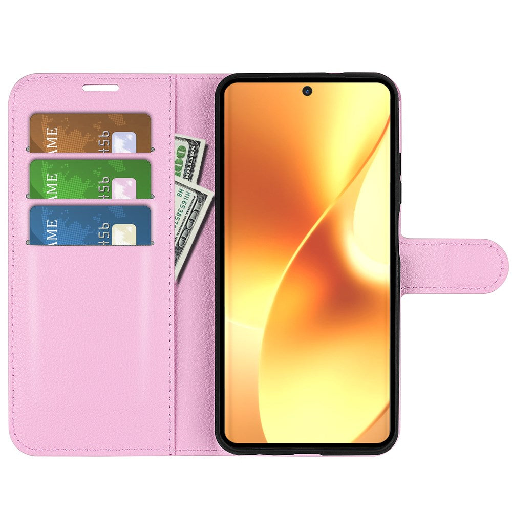 Realme 15 EIDERWOOD Konstläder Fodral med Korthållare & Ställfunktion - Rosa