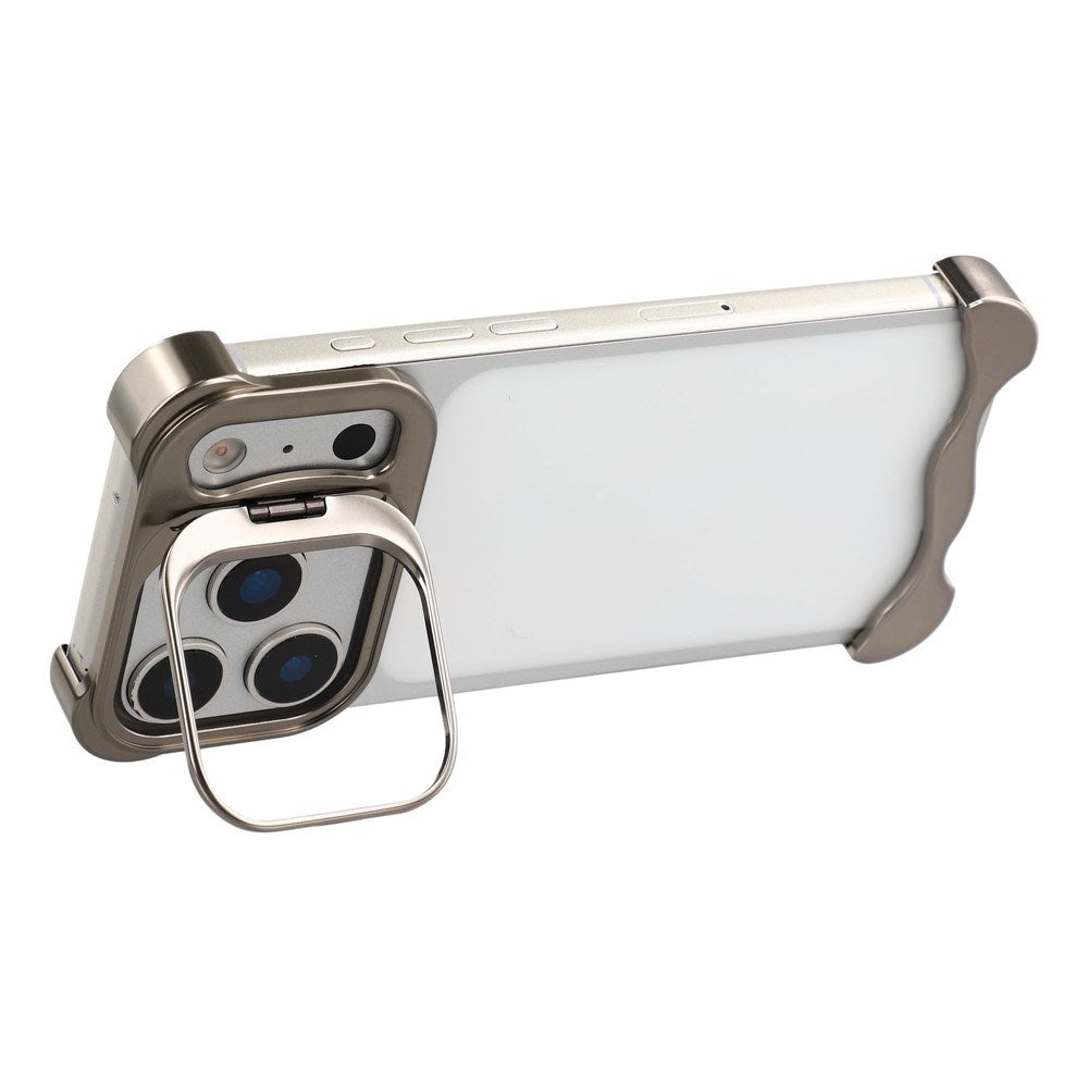 iPhone 17 Pro Tvådelat Metall Bumper Skal m. Stödfunktion & Linsskydd - Titanium