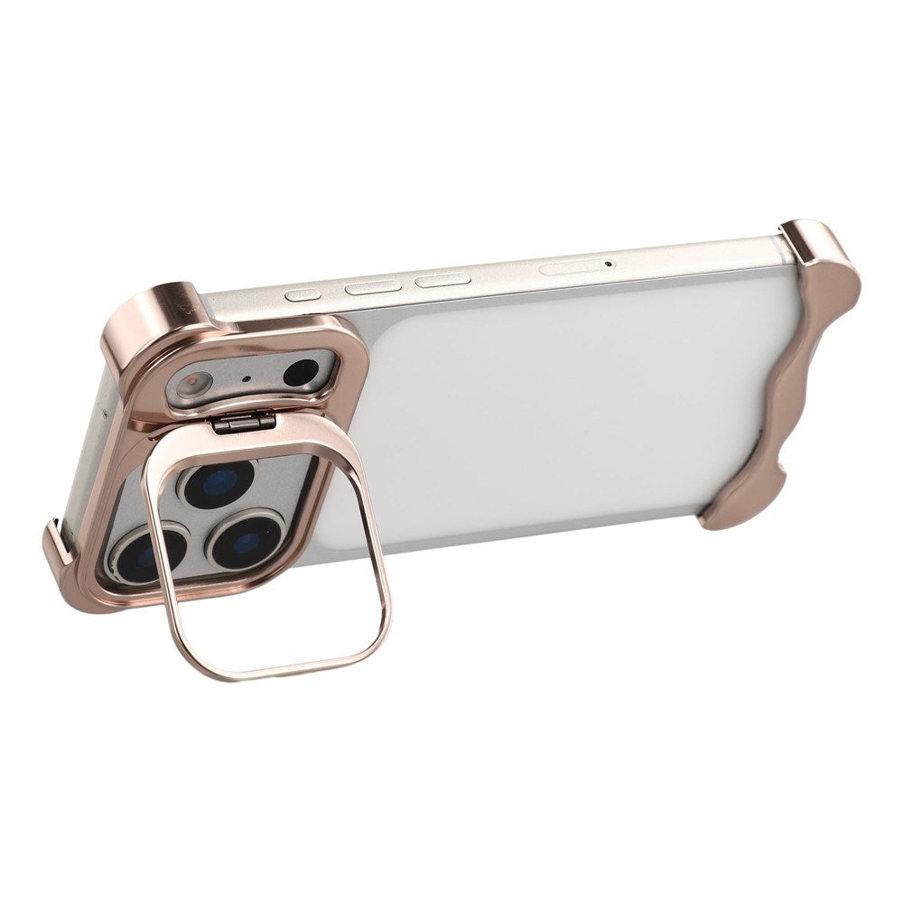 iPhone 17 Pro Tvådelat Metall Bumper Skal m. Stödfunktion & Linsskydd - Guld