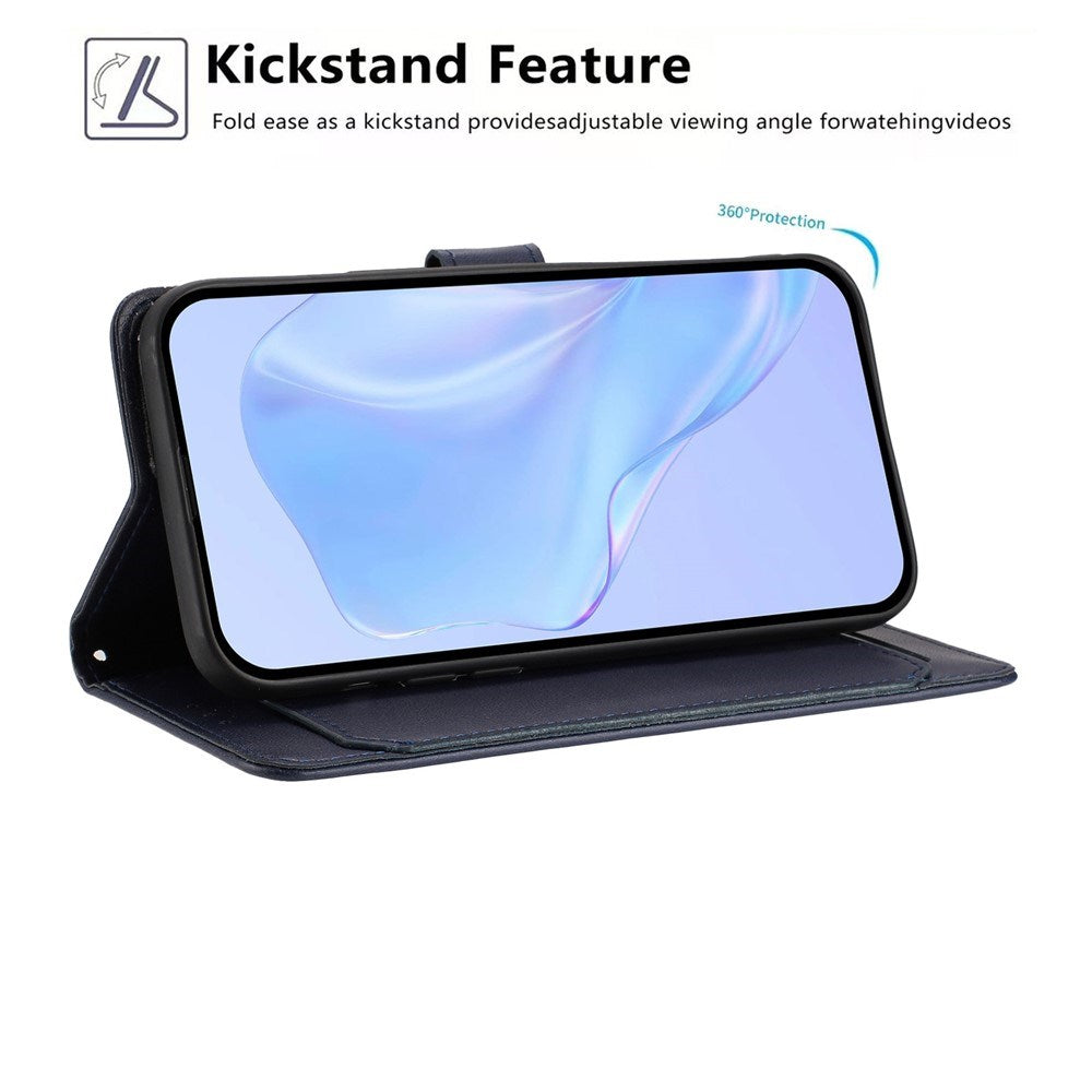 Motorola Moto G86 Power EIDERWOOD Konstläder Fodral med Rem & Korthållare - Blå