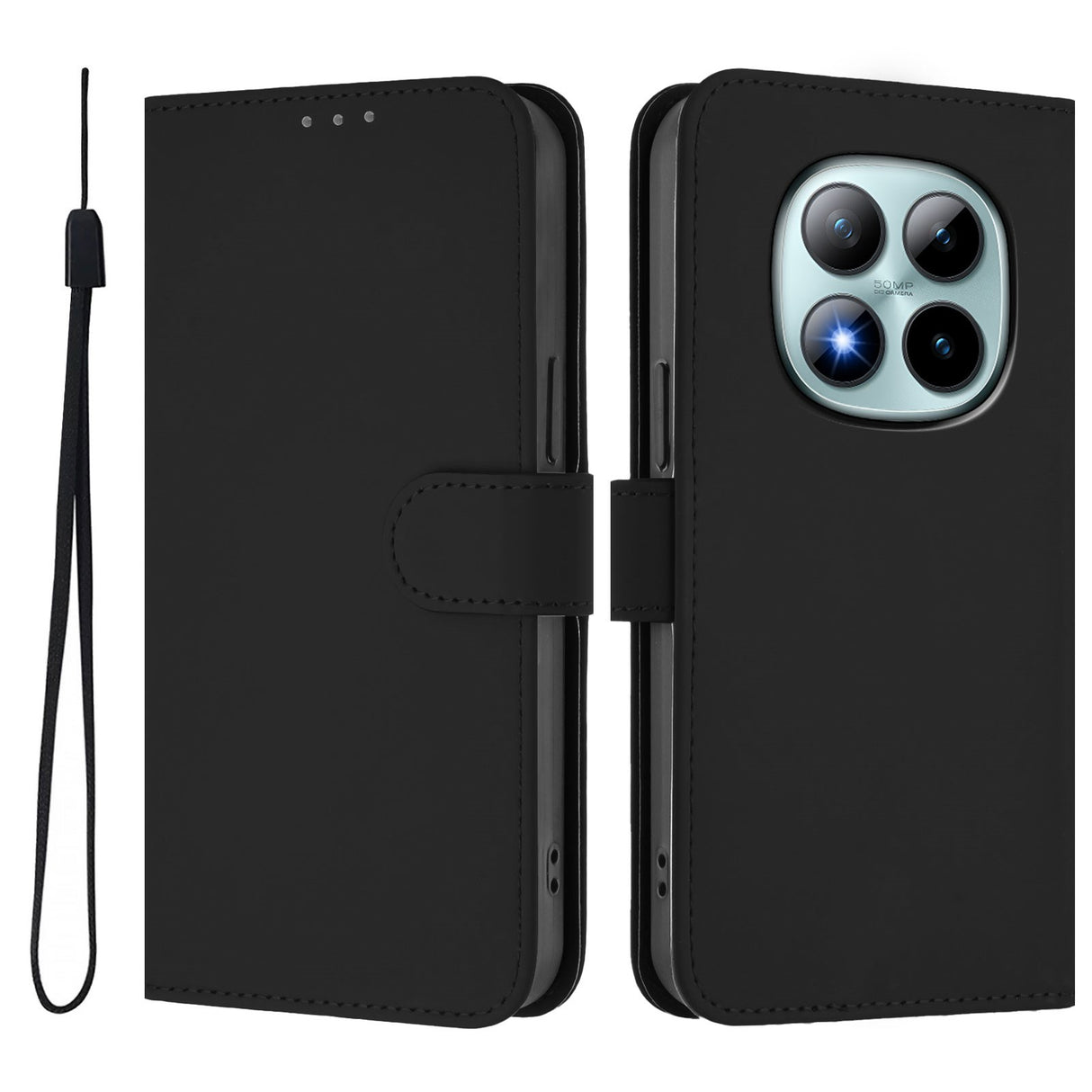 Xiaomi Redmi Note 15 Pro+ (Plus) / Poco M8 Pro (5G) EIDERWOOD Fodral med med Rem - Svart