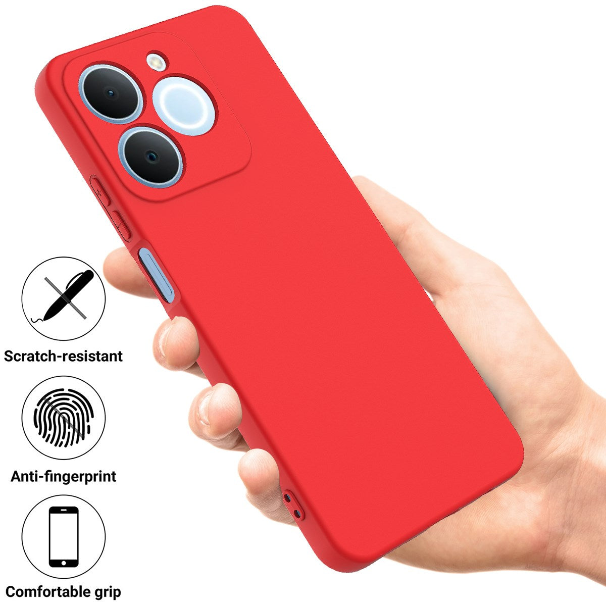 Realme Note 70T EIDERWOOD Fodrat Silikon Skal m. Rem - Röd