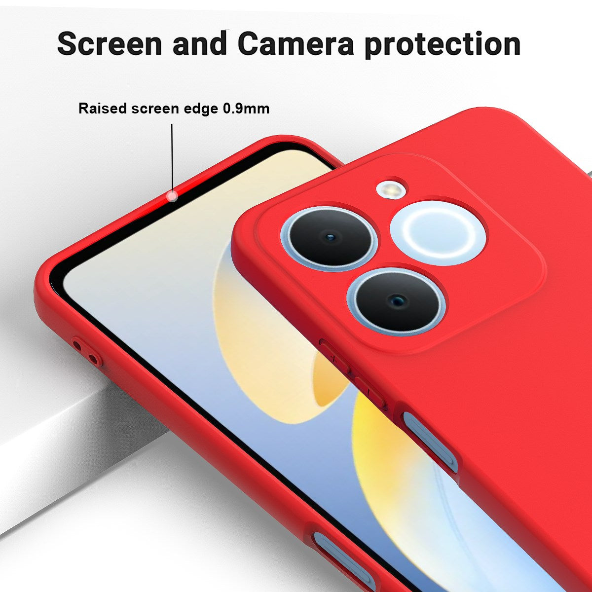 Realme Note 70T EIDERWOOD Fodrat Silikon Skal m. Rem - Röd