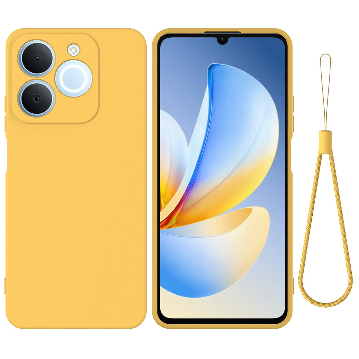 Realme Note 70T EIDERWOOD Fodrat Silikon Skal m. Rem - Gul