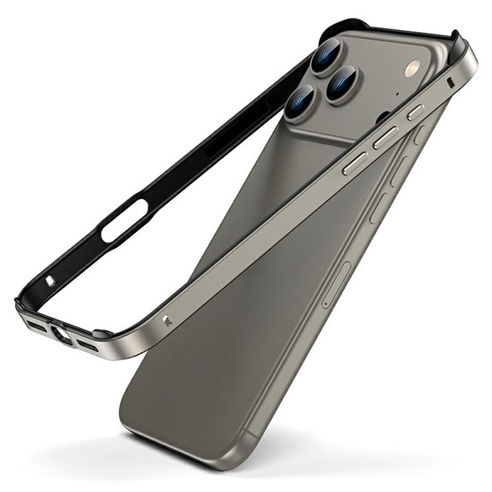 iPhone 17 Pro EIDERWOOD Metal Bumper Skal m. Förstärkta Silikon Hörn - Grå