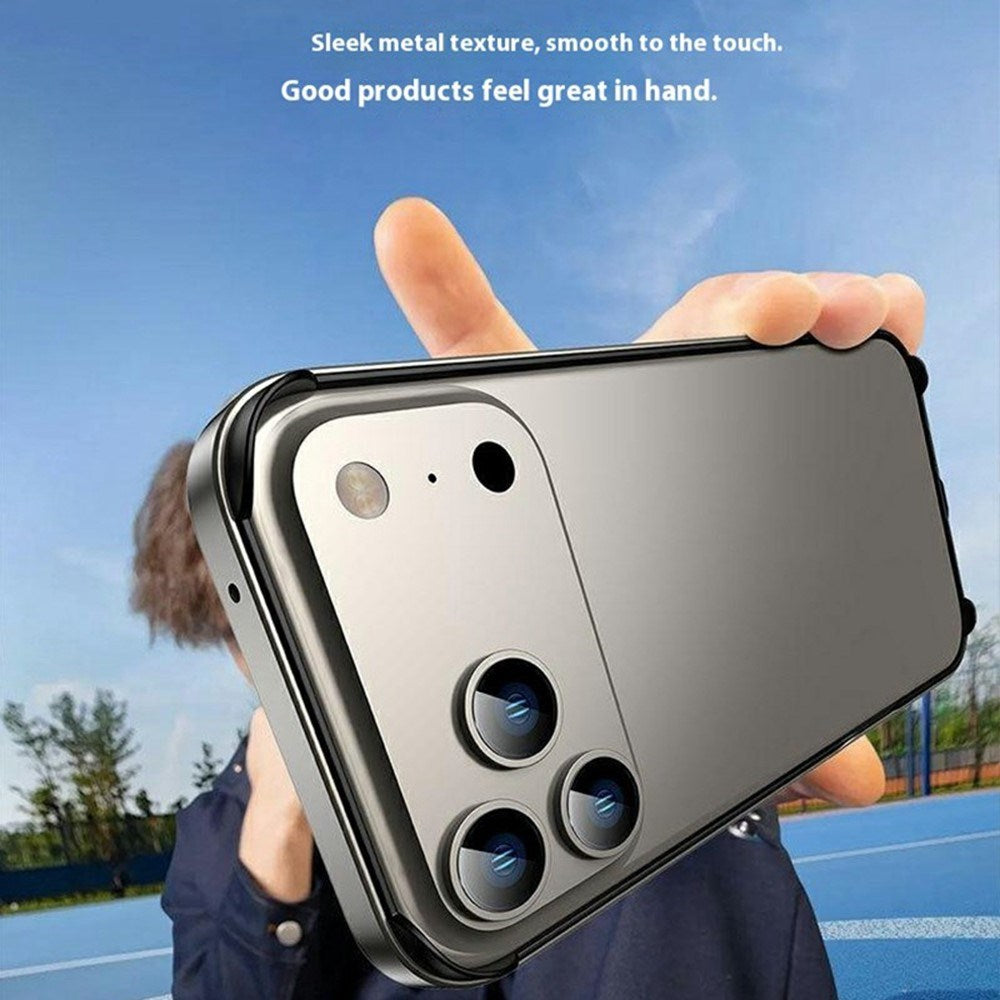 iPhone 17 Pro EIDERWOOD Metal Bumper Skal m. Förstärkta Silikon Hörn - Orange