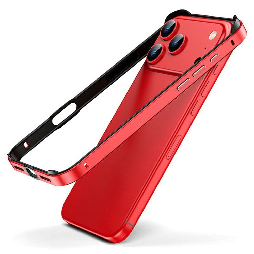 iPhone 17 Pro Max EIDERWOOD Metal Bumper Skal m. Förstärkta Silikon Hörn - Röd