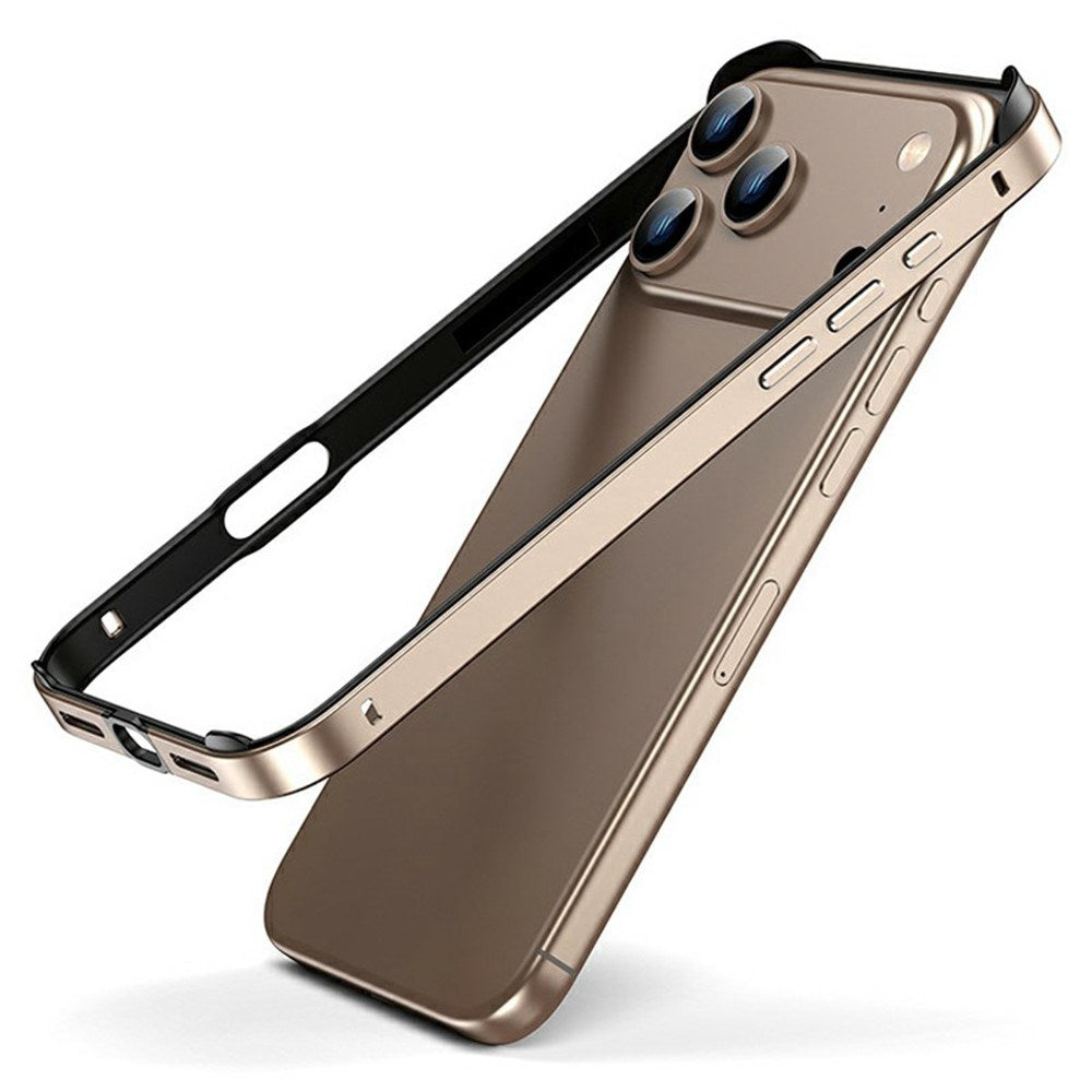 iPhone 17 Pro Max EIDERWOOD Metal Bumper Skal m. Förstärkta Silikon Hörn - Guld