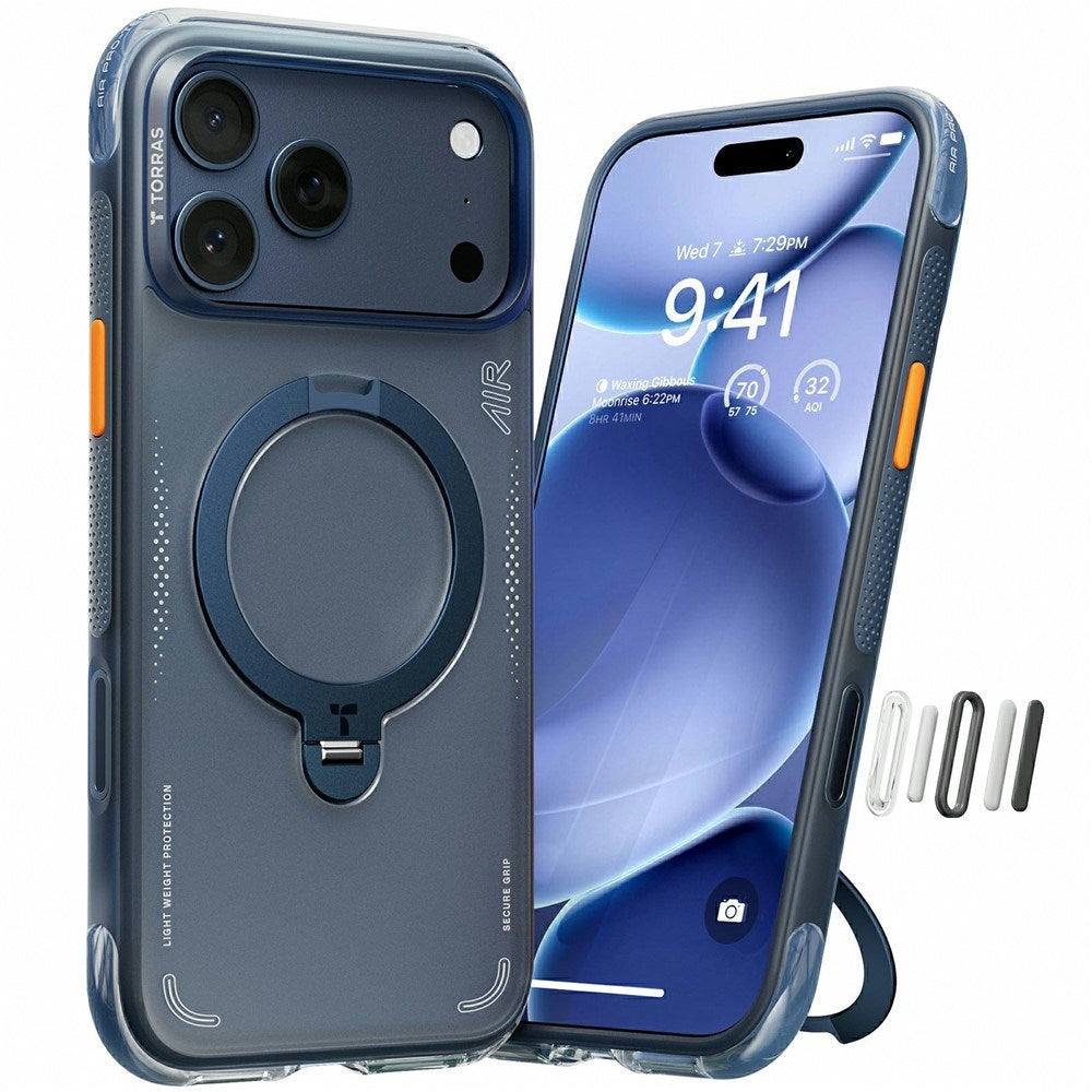 iPhone 17 Pro Max TORRAS Ostand Q3 Air Skal med Kickstand - MagSafe Kompatibel - Blå