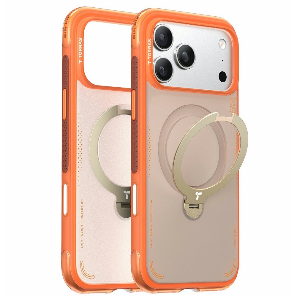 iPhone 17 Pro TORRAS Ostand Q3 Air Skal m. Kickstand - MagSafe Kompatibel - Orange