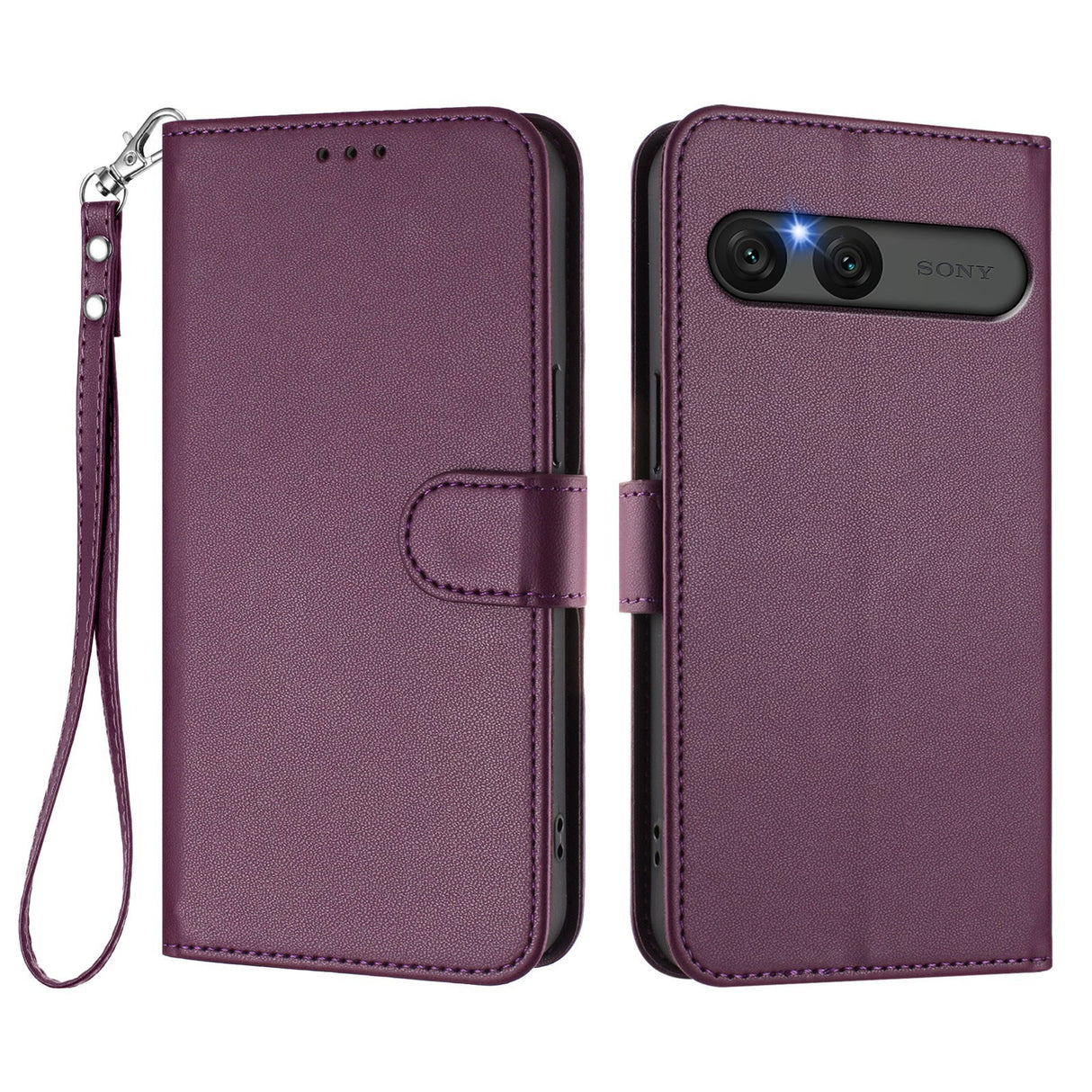 EIDERWOOD Sony Xperia 10 VII Konstläder Fodral m. Korthållare & Rem - Lila