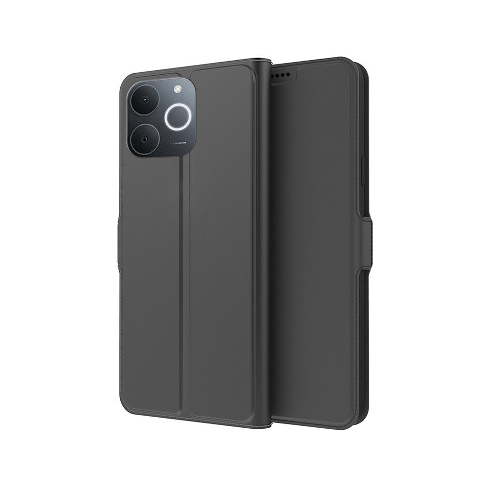 Realme Note 70T EIDERWOOD Konstläder Fodral m. Kortfack & Ställfunktion - Svart