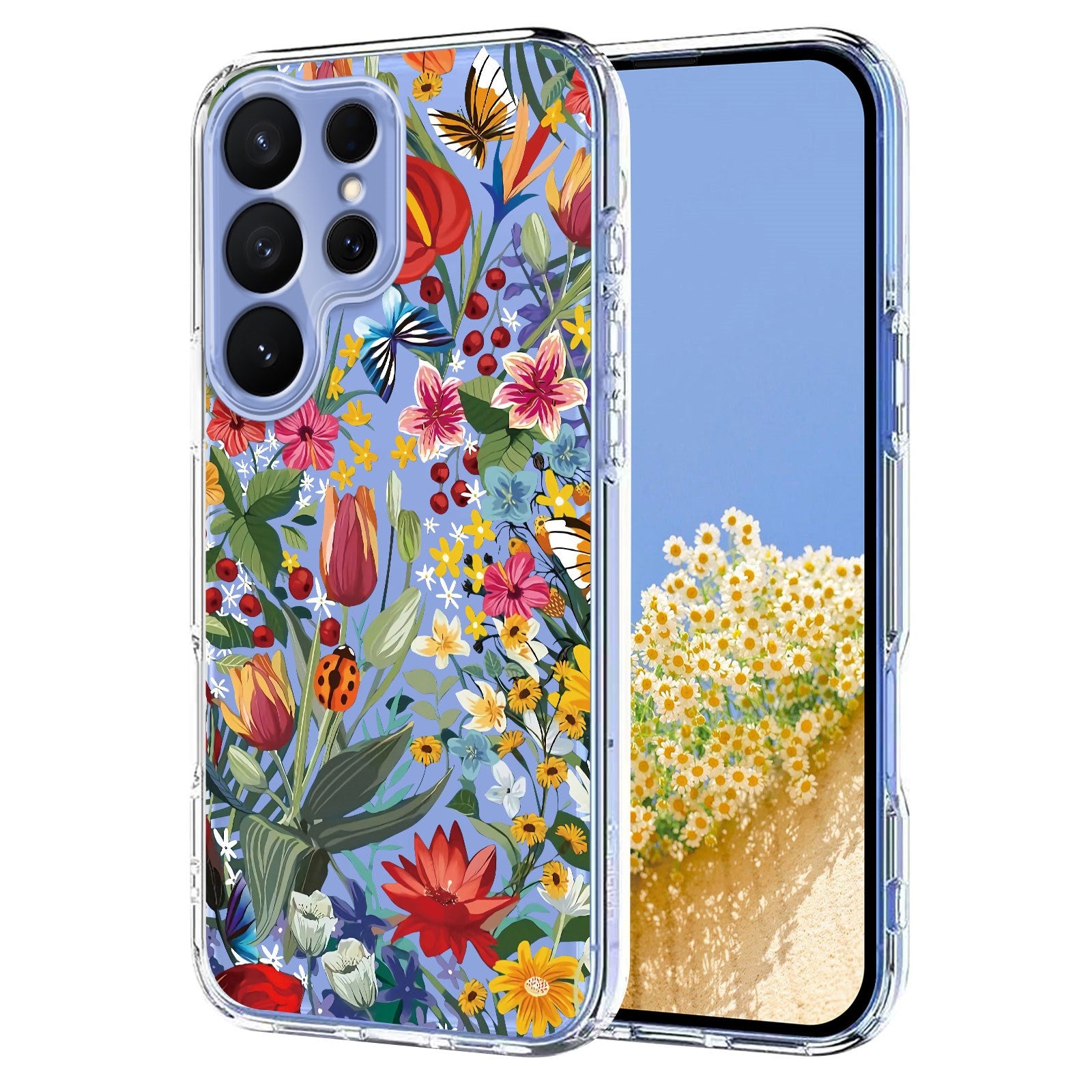 Samsung Galaxy S26 Ultra EIDERWOOD Flexibel Plast Skal m. Mönster - Genomskinlig / Blommor
