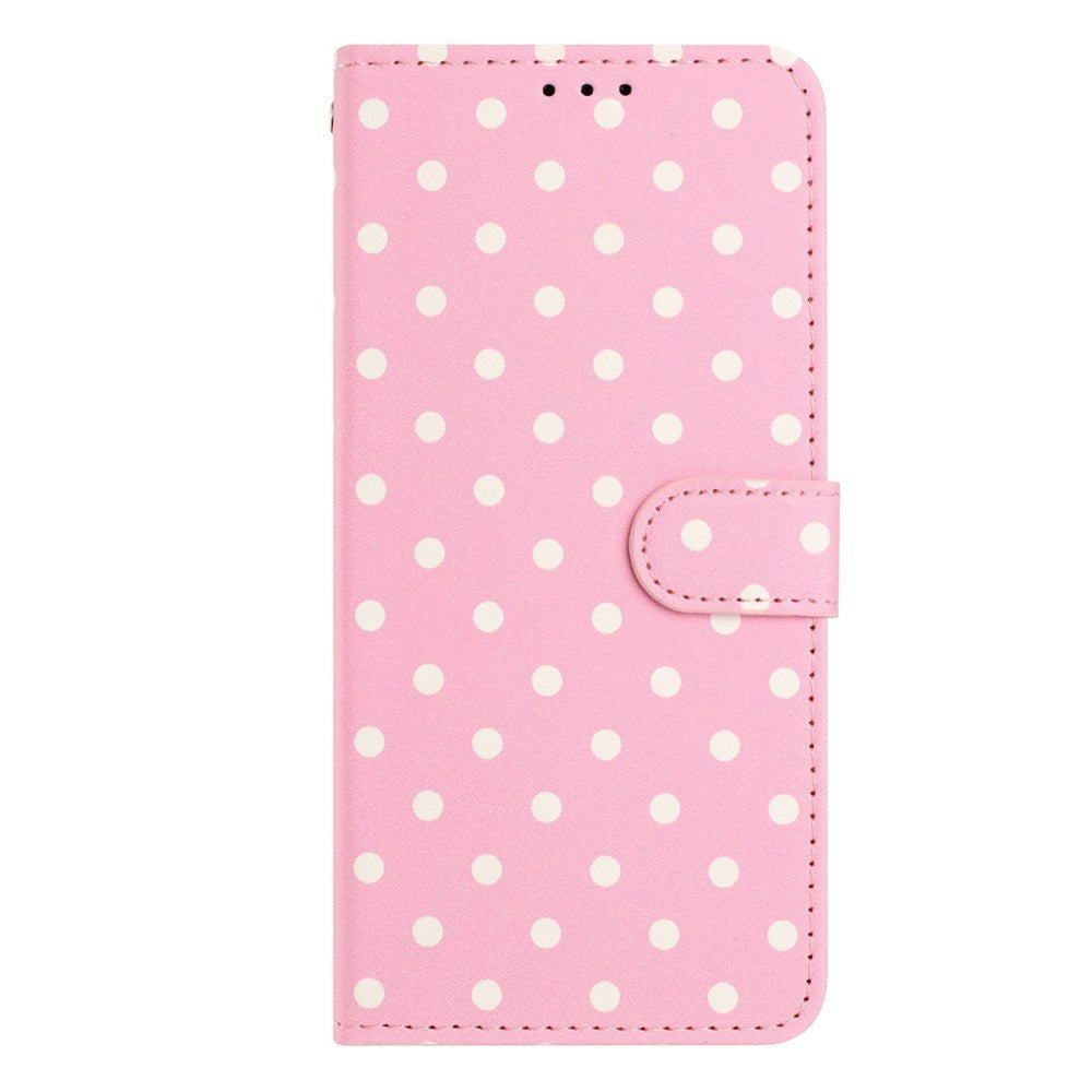 EIDERWOOD iPhone 17 Konstläder Flip Skal m. Polka Design - Rosa