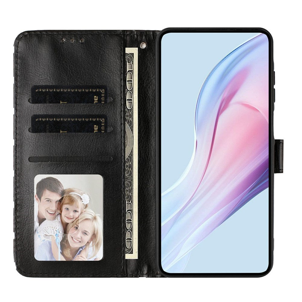 EIDERWOOD iPhone 17 Konstläder Flip Skal m. Polka Design - Svart