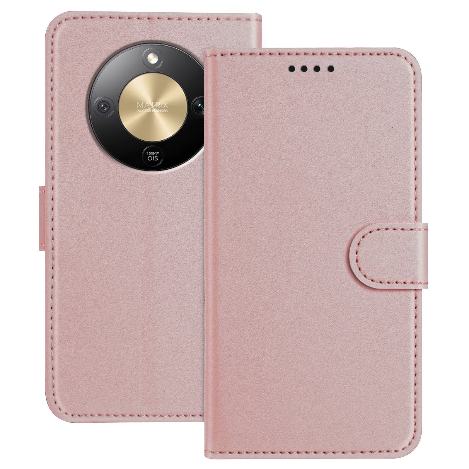 Honor Magic8 Lite EIDERWOOD Konstläder Fodral m. Korthållare & Stativfunktion - Rose Gold