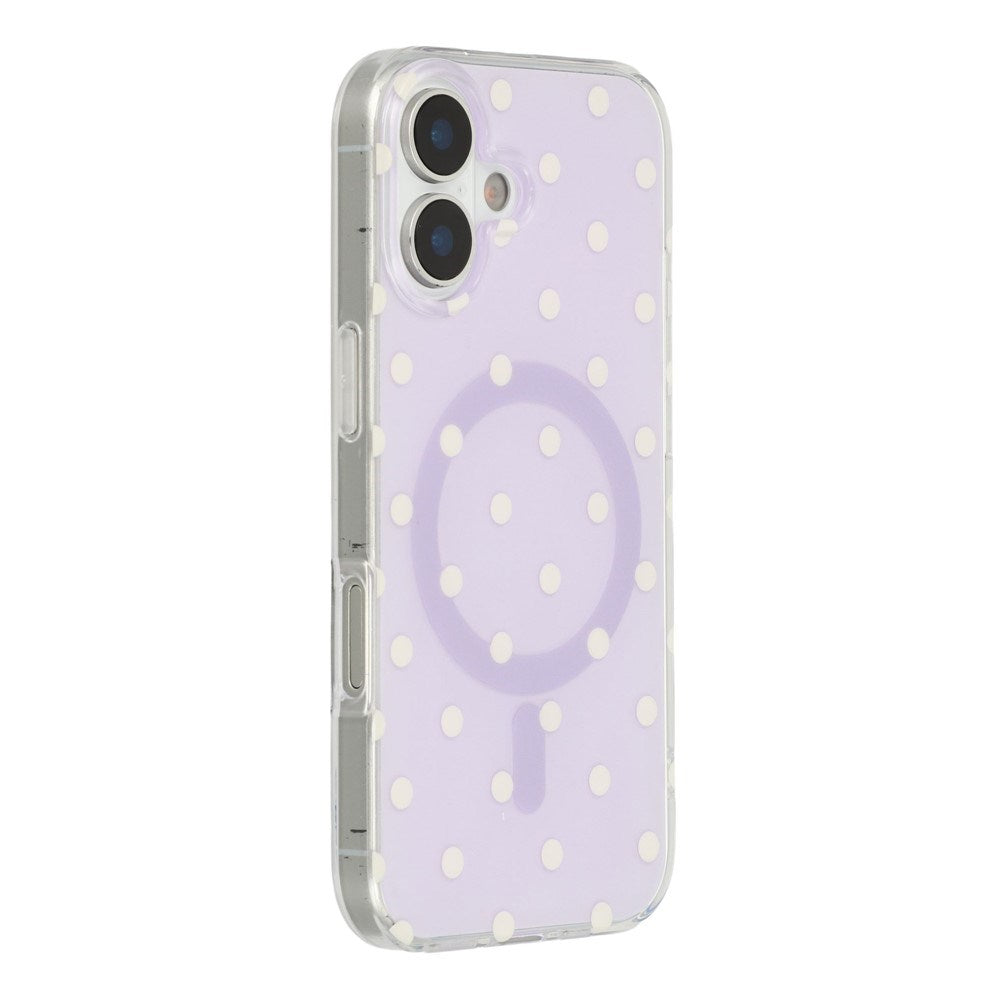EIDERWOOD iPhone 17 Hybrid Skal med Polka Design - MagSafe Kompatibel - Genomskinlig / Lila