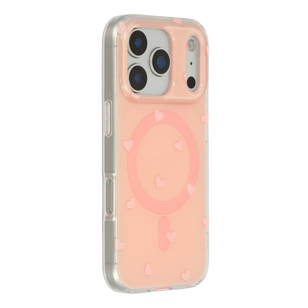 EIDERWOOD iPhone 17 Pro Hybrid Skal med Polka Design - MagSafe Kompatibel - Genomskinlig / Rosa