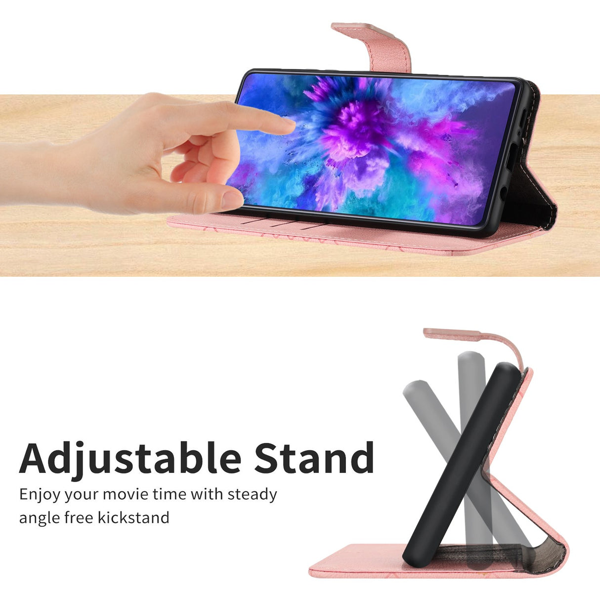 Honor Magic8 Lite EIDERWOOD Konstläder Fodral m. Rem – Rosa