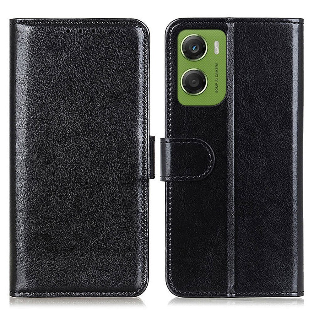 Motorola Moto G06 EIDERWOOD Konstläder Flip Fodral m. Kortficka - Svart
