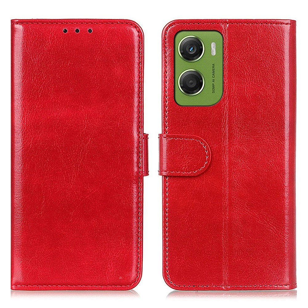 Motorola Moto G06 EIDERWOOD Konstläder Flip Fodral m. Kortficka - Röd