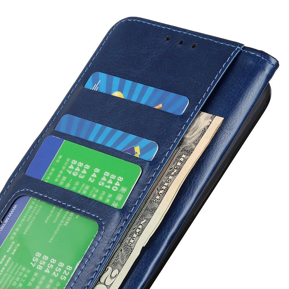 Motorola Moto G06 EIDERWOOD Konstläder Flip Fodral m. Kortficka - Blå