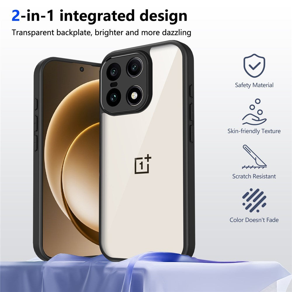 EIDERWOOD OnePlus 15 Flexibelt Plast Skal - Genomskinlig/Svart