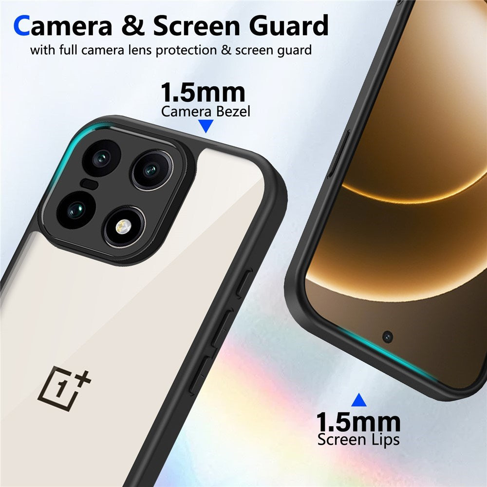 EIDERWOOD OnePlus 15 Flexibelt Plast Skal - Genomskinlig/Svart