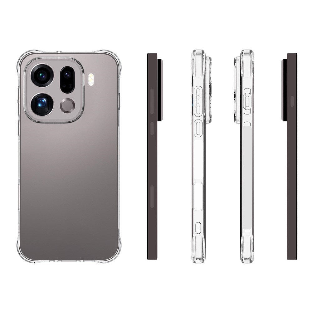 EIDERWOOD OPPO Find X9 Pro Flexibelt Plast Skal m. Stötdämpande Hörn - Genomskinlig