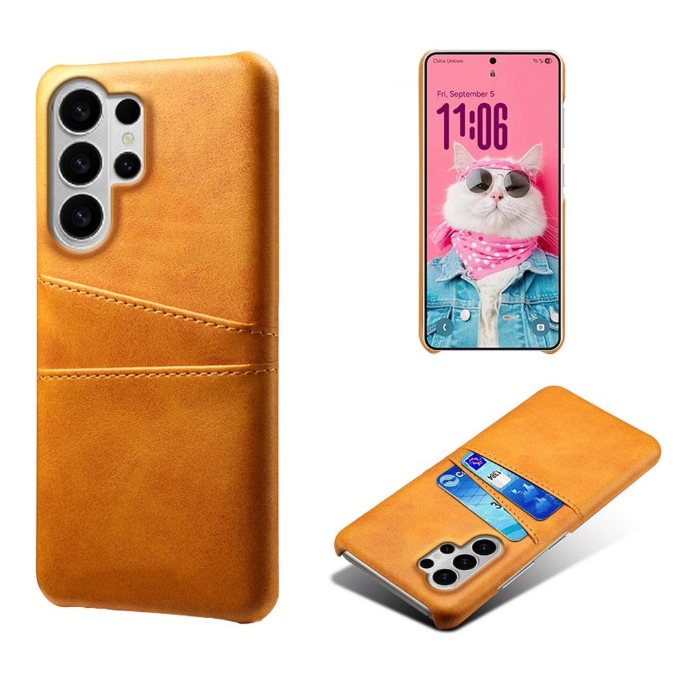 Samsung Galaxy S26 Ultra EIDERWOOD Konstläder Skal m. Korthållare - Orange