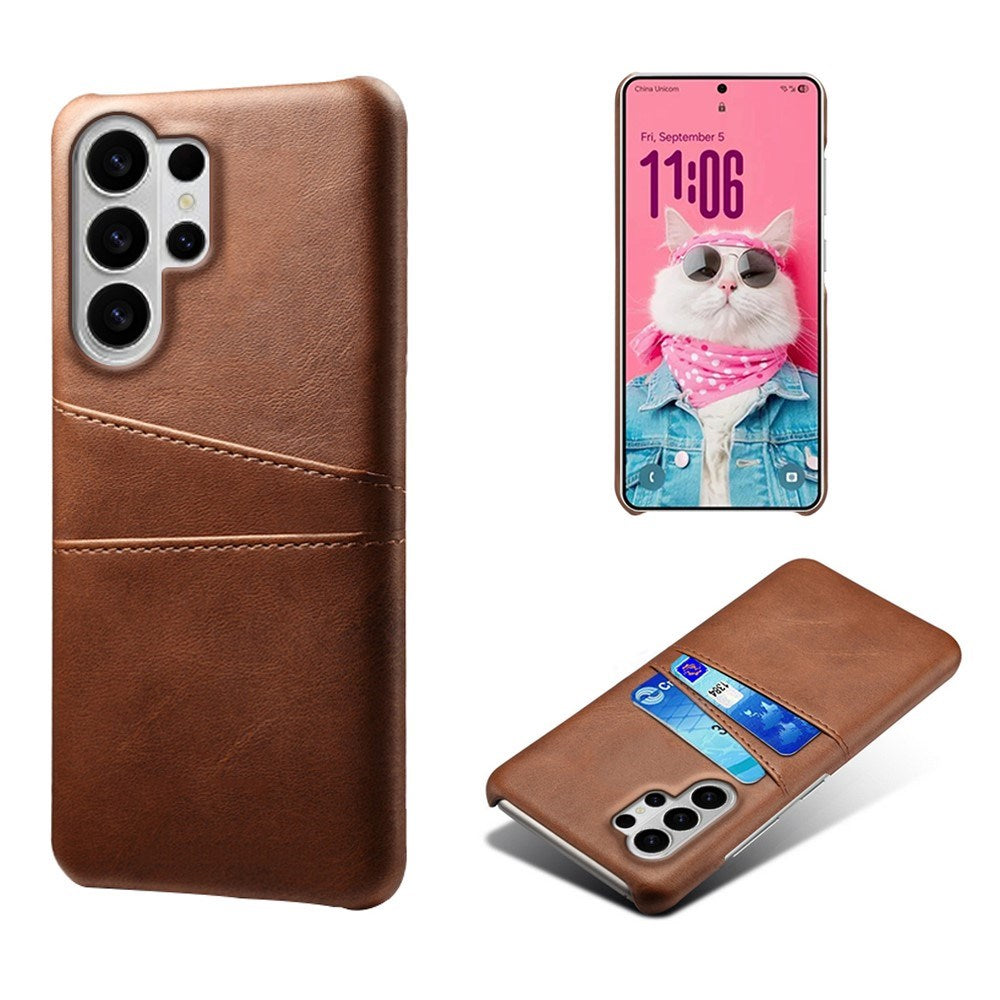 Samsung Galaxy S26 Ultra EIDERWOOD Konstläder Skal m. Korthållare - Brun