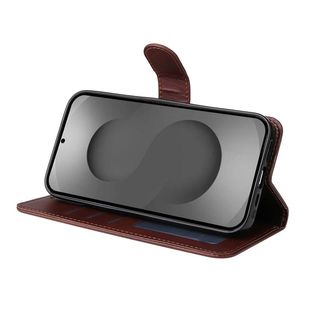 Samsung Galaxy S26 Ultra ENKAY 2-i-1 Konstläder Fodral med Skärmskyddsglas - Brun