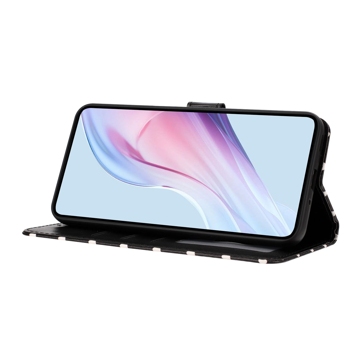 EIDERWOOD Xiaomi 17 Pro Max Konstläder Flip Skal m. Polka Design - Svart