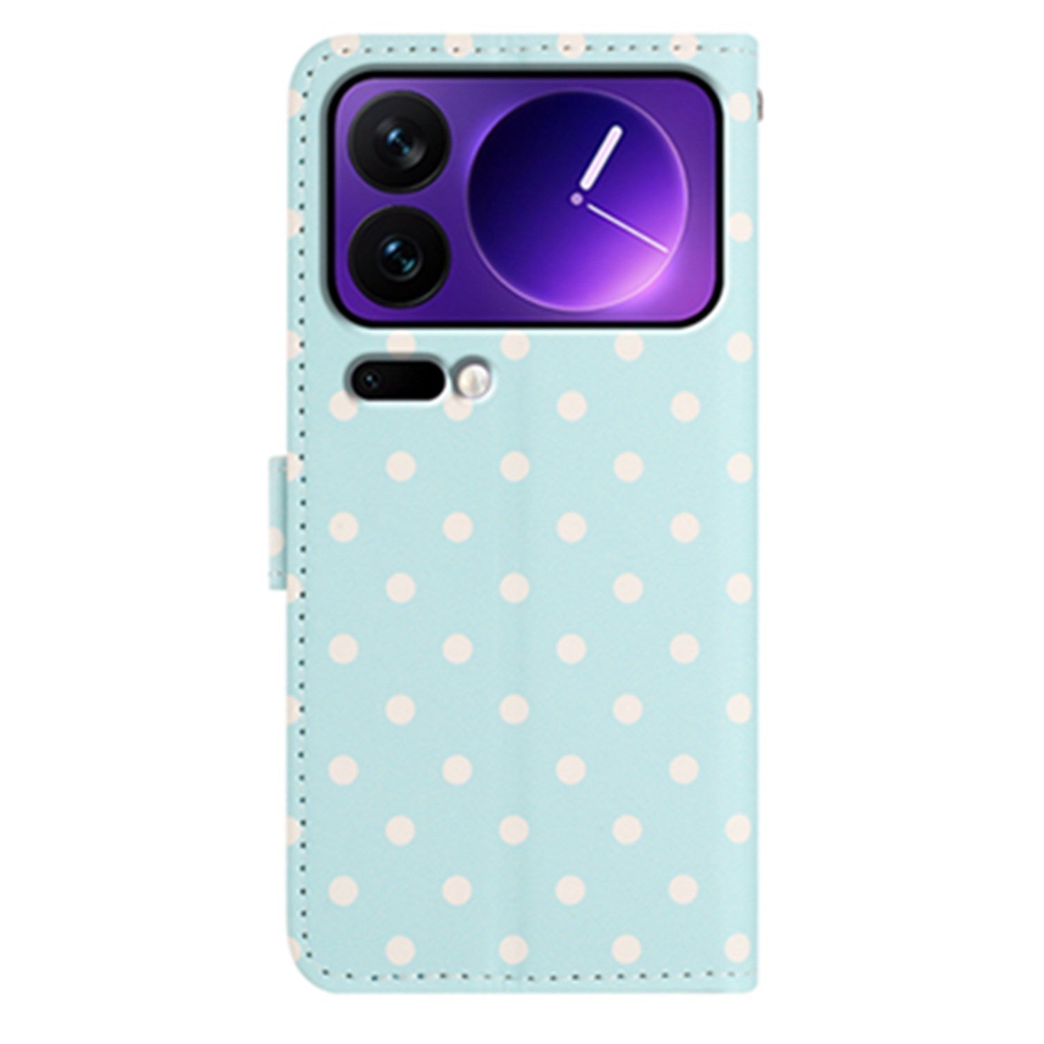 EIDERWOOD Xiaomi 17 Pro Max Konstläder Flip Skal m. Polka Design - Blå