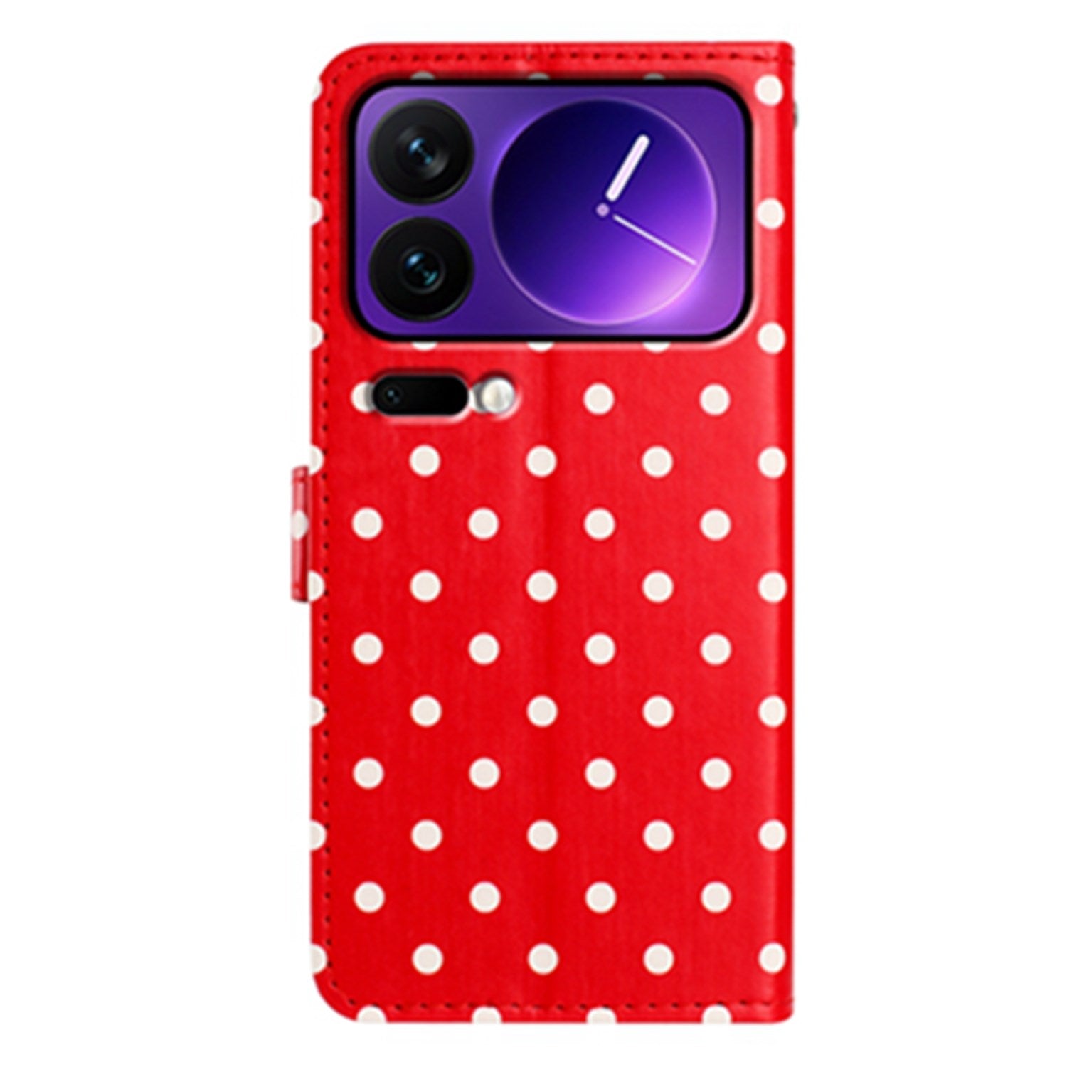 EIDERWOOD Xiaomi 17 Pro Max Konstläder Flip Skal m. Polka Design - Röd