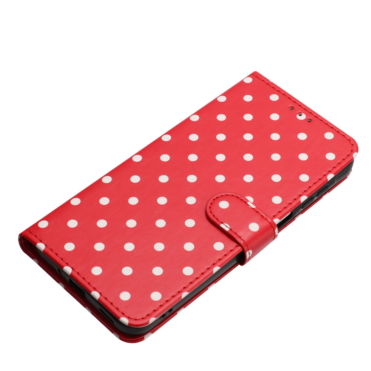 EIDERWOOD Xiaomi 17 Pro Max Konstläder Flip Skal m. Polka Design - Röd