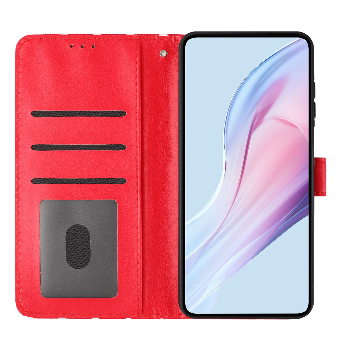 EIDERWOOD Xiaomi 17 Pro Max Konstläder Flip Skal m. Polka Design - Röd