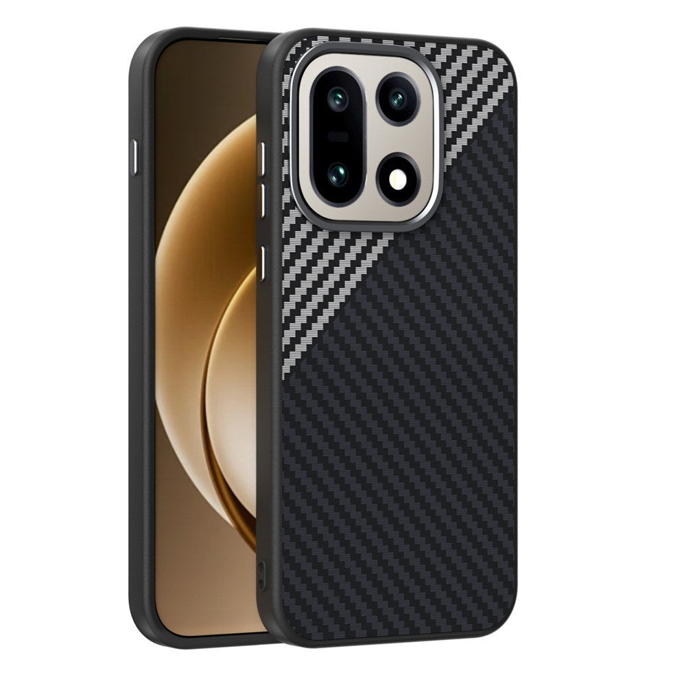 OnePlus 15 Kolfiber Skal - Svart/Sølv