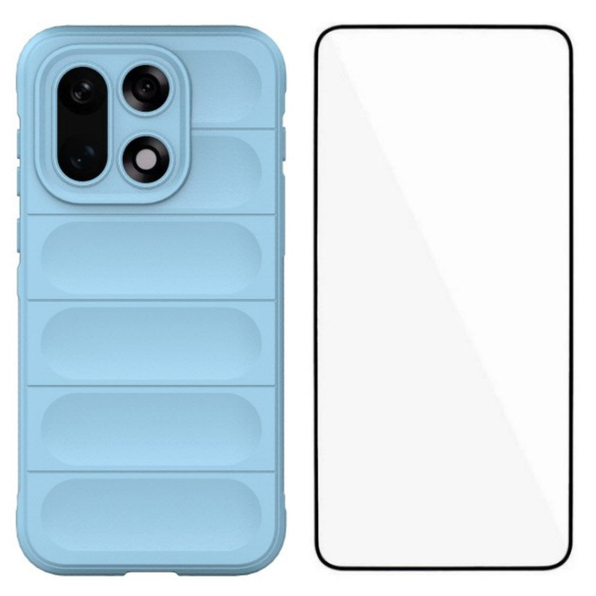 EIDERWOOD OnePlus 15 + Tåligt Skal och Skärmskydd Härdat Glas - Ljusblå