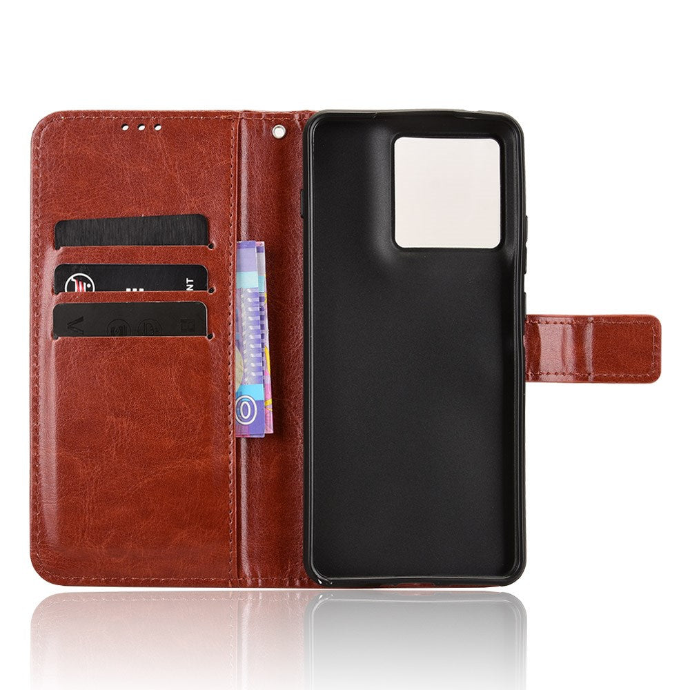 Motorola Edge 70 EIDERWOOD Konstläder Fodral med Rem & Korthållare - Brun