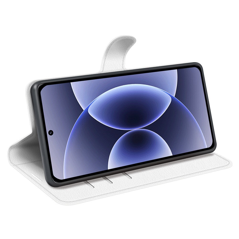 Xiaomi 17 EIDERWOOD Litchi Textur Konstläder Flip Fodral m. Kortficka - Vit