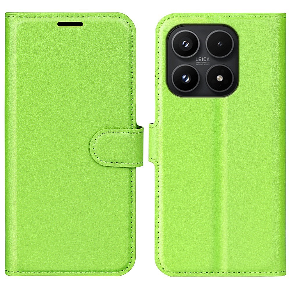 Xiaomi 17 EIDERWOOD Litchi Textur Konstläder Flip Fodral m. Kortficka - Grön