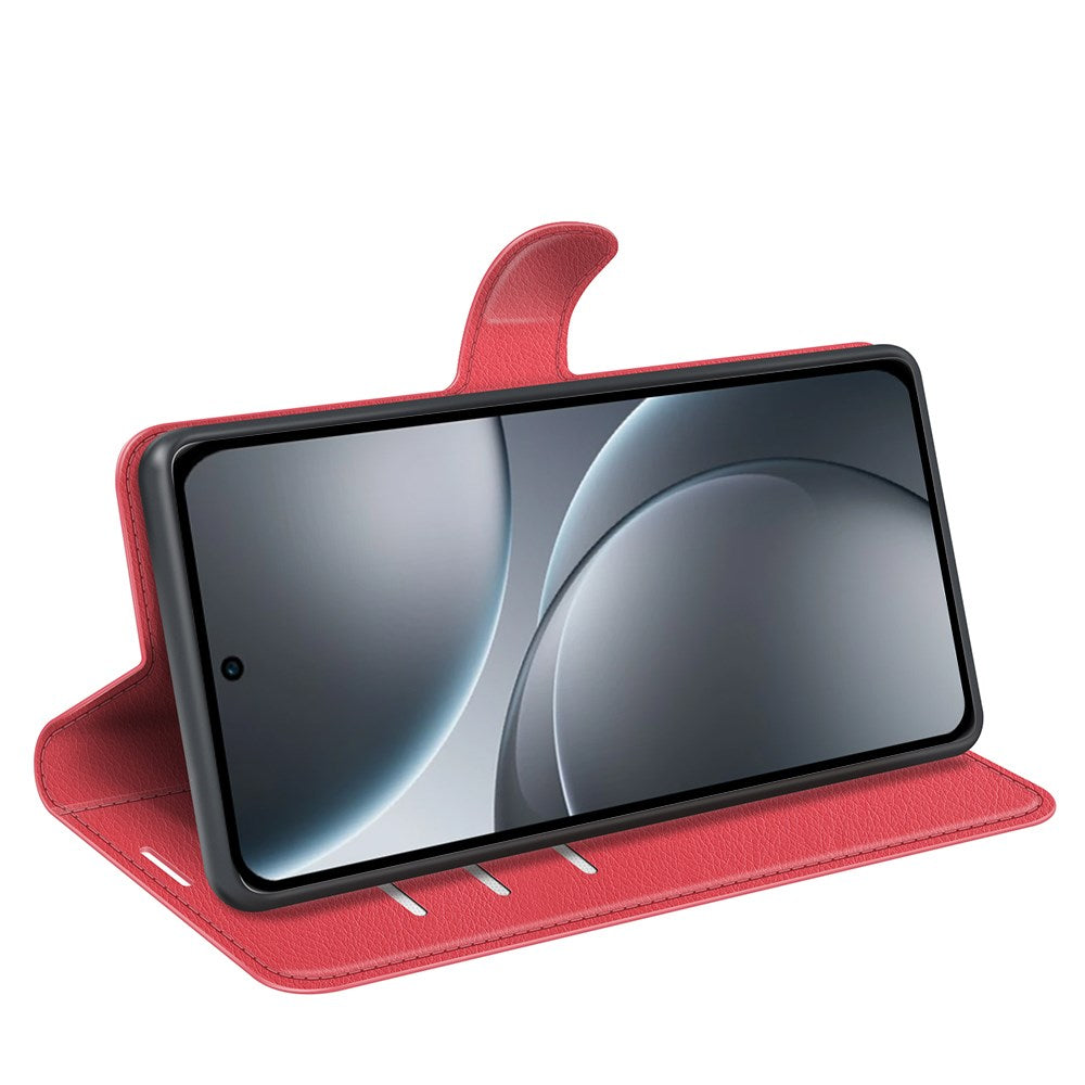 EIDERWOOD OPPO Find X9 Pro Konstläder Fodral m. Korthållare & Ställfunktion - Röd