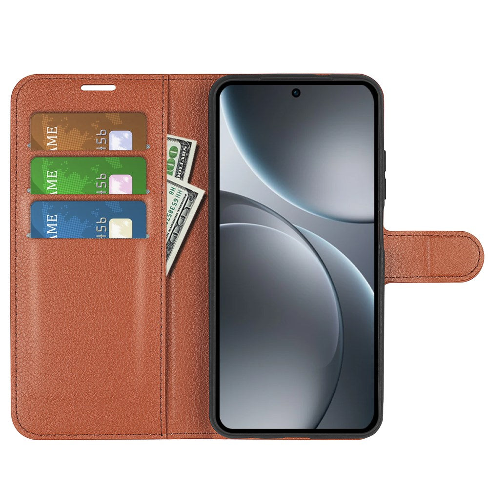 EIDERWOOD OPPO Find X9 Pro Konstläder Fodral m. Korthållare & Ställfunktion - Brun