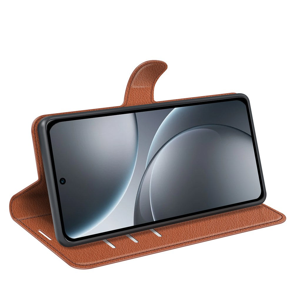 EIDERWOOD OPPO Find X9 Pro Konstläder Fodral m. Korthållare & Ställfunktion - Brun
